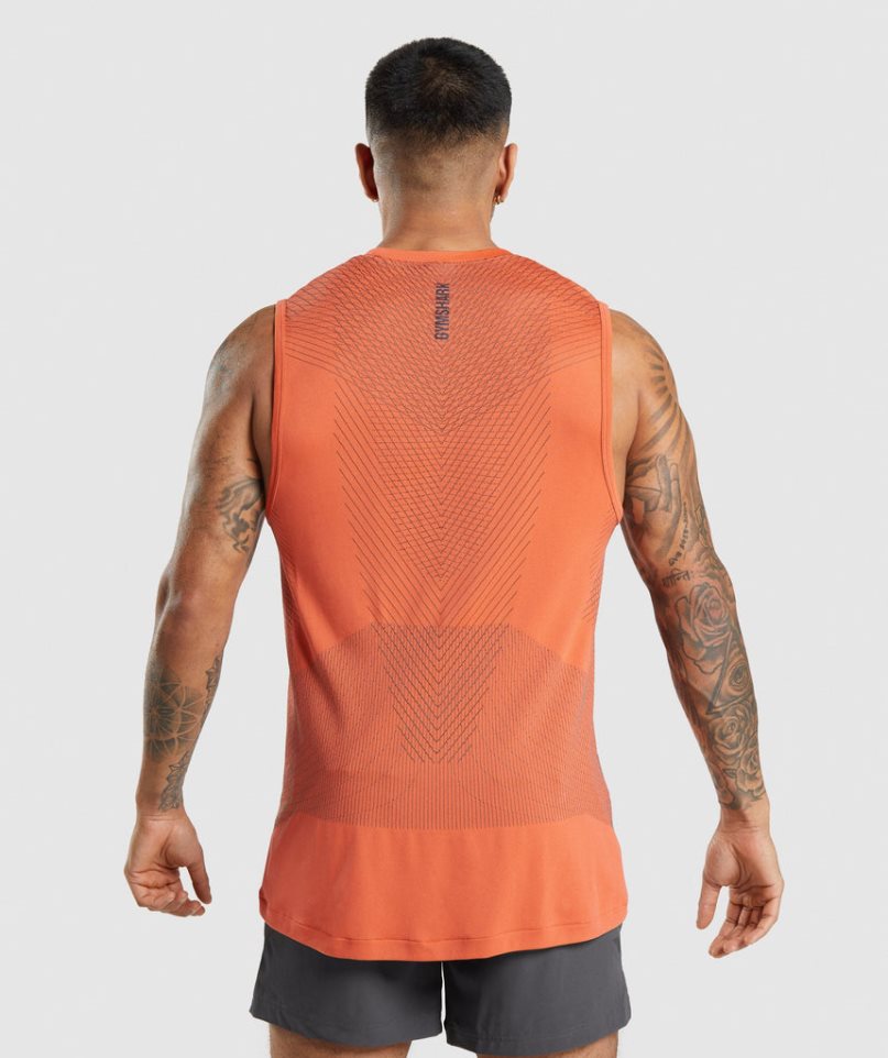 Men's Gymshark Apex Seamless Tanks Orange | NZ 1LGKCI